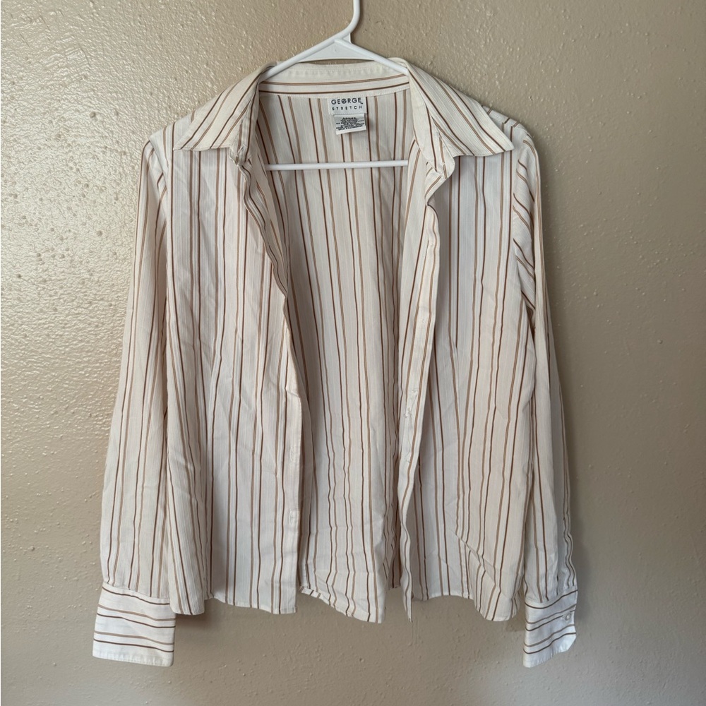 George Neutral Striped Blouse